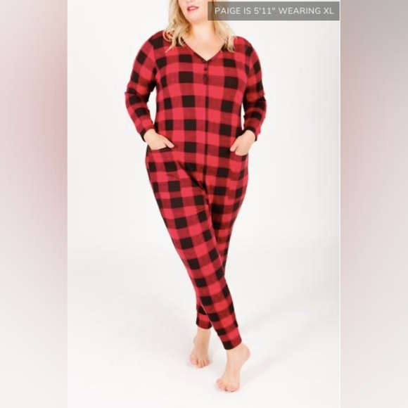 SMASH+TESS - The Present Romper | Poinsettia Plaid small - Picture 1 of 2